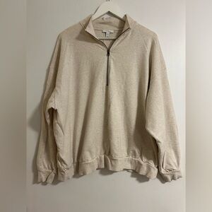 Daily Ritual Women's Terry Cotton Modal Relaxed-Fit Quarter-Zip Sweatshirt, XXL​